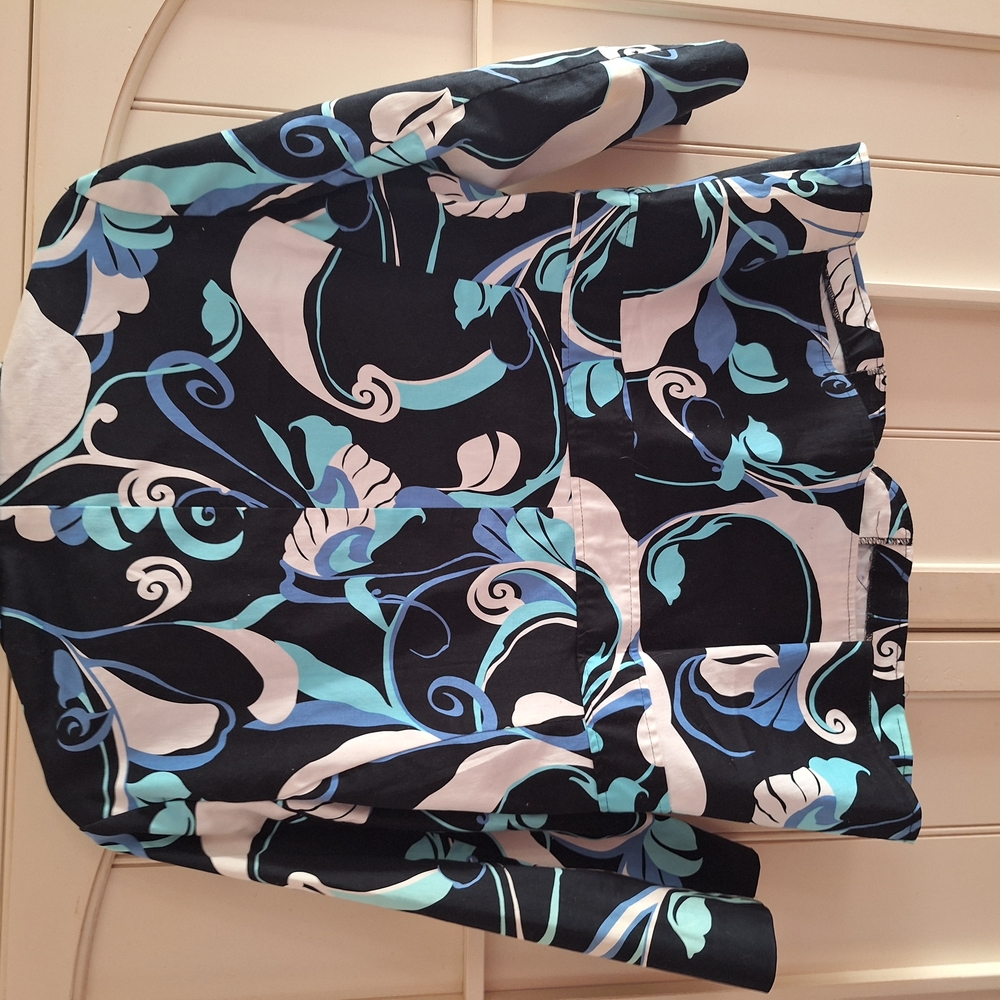 Patterned Blue And Black Blazer - image 7